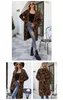 2024 зимний женский новый вязаный кардиган с леопардовым принтом и v-образным вырезом, свитер, длинное женское пальто