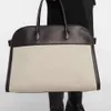 High end The * Row White Lily Same Margaux 15 Genuine Leather High Capacity Tote Bag Commuter Handbag Womens Bag