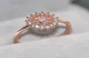 Dubbele Eerlijke Zon Bloem Ringen Voor Vrouwen Crystal CZ Rose Goud Kleur Party Verjaardagscadeau Midi Ring Mode-sieraden R9043152339