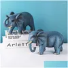 Decorative Objects & Figurines Decorative Figurines Nordic Style Creative Resin Scpture Crafts Elephant Model Living Room Wine Cabinet Dhenq