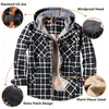 Camicie casual da uomo di marca 2024 camicia di flanella scozzese invernale per uomo spesso caldo manica lunga in pile con cappuccio in cotone Mens Dropship Camisa Masculina