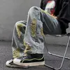 Pantaloni jeans da uomo dritti hip-hop punk per uomo gamba larga pantaloni da cowboy maschili abiti in denim lavato firmati Y2k anni 2000 stile coreano Xs