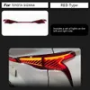 BAIK LAMP för Toyota Sienna LED Turn Signal Taillight 2021-2023 Bakre löpande bromsljus biltillbehör