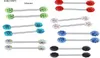 Fashion Tongue Ring Stainless Steel Nipple Barbell Crystal Ear Bar Tragus Earring Body Piercing Jewelry Mix 10 Colors4376563