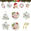 DHL Blanks Sublimation Seramic Ornament 3inches Ceramic Christmas Ornament شخصية مصنوعة يدويًا من أجل Christm218s