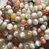 Lösa ädelstenar Meihan Wholesale Top Natural Colorful Cat's Eye Stone Smooth Round Pärlor för smycken Making Design Armband DIY
