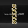 2024 MENS ICED OUT GOLD BRACELT Silver Cupan Link Chain Bracelets Fashion Rhinestone Hip Hop Jewelry