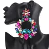 Boucles d'oreilles surdimensionnées rondes et brillantes pour femmes, bijoux à la mode, accessoire de soirée de mariage, de haute qualité, 240130