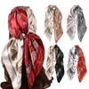 Schals 2024 90/90 cm Quadrat Schal Mode Strand Frauen Kopf Seide Wrap Frühling Sommer Schal Damen Foulard Bandanna Schalldämpfer bohe Hijabs