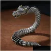 Chain Curb Armband Y Dragon Link Voor Vaderdag Zware Cool Schaal Bangle Sieraden Ornament 231016 Drop Delivery Armbanden Dhmhs