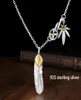 Necklaces Takahashi Goros Jewelry 925 Sterling Pendant Feather Charm Vintage Thai Silver Eagle Chain for Men and Women Y18013266