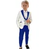 Completo da 3 pezzi formale da ragazzo (giacca + gilet + pantaloni) Paisley slim fit elegante smoking per bambini abbigliamento da bambino portafedi nuziali
