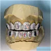 Buikkettingen op maat gemaakte hiphop Iced Out 925 Sterling Sier sieraden Permanent Cut Vvs Moissanite diamanten tanden mond Grillz Drop De Dhyay