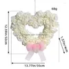 Couronnes de fleurs décoratives Simation White Rose Love Heart Wreth Mariage romantique Valentine Guirlandes Happy Valentines Day Homefavor Dhz8V