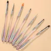 Drinking Straws 1/2PCS Flower Po Therapy Pen Multifunction Soft Portable Smooth Gradual Halo Dyeing Nail Brush Scanning Function