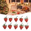 Dekorativa blommor 20st 3,2 cm/6,5 cm Artificial Strawberry DIY Fruits Kindergarten Plastisk falsk frukt för julhem Bröllopsdekor