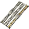 13mm 17mm 20mm för Solex Watch Men Women Watch Belt Ny Silver eller Gold Curved End Solid SS Watch Band Strap328T