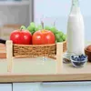 Dinnerware Sets Imitation Rattan Fruit Bowl Bread Baskets Round Woven Plate Coffee Table Tray For Serving Platter Storage Trays