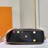 Borsa a mano Borsa a tracolla Borsa a mano classica colorata con stampa di lettere in pelle bovina Interni in vera pelle Zip229S