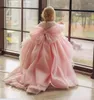 Girl Dresses Unique Pink Baby Birthday Dress Full Sleeve O Neck High-Low Winter Pageant Party Gowns 1-14T