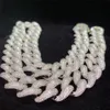 Iced Out D Color Moissanite Cuban Link Chain Hip Hop 925 Solid Silver VVS Diamond Halsband