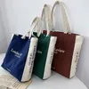 Shopping Bags Women's Canvas Shoulder Shopper Bag Cotton Cloth Eco Big For Woman 2024 Girls Student Handbag Large Tote Book