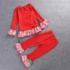 Women's T Shirts 2-6Year Christmas Children Party Girls Long Sleeve Skirt Dress Trousers Tops Set Xmas Autumn Fashion Festive Clothing