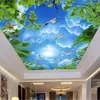 Papier peint mural de plafond po 3d personnalisé, nuages blancs, papier peint mural de plafond 3d pour murs 3d275a