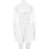 Lässige Kleider Sexy weißes Slip-Kleid Schöne Spitze Patchwork A-Linie Urlaub Party Frauen Sommer Mini LM077