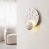 벽 램프 타입 천연 흰색 동굴 돌 창조 디자인 디스크 현대 간단한 방 생활 배경 장식 LED 조명
