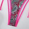 ARXIPA Sexy Bikinis Two Piece Swimsuit for Women Halter Low Waist Bathing Suit Padded Push Up Beachwear Thong Triangle Tie Side Snakeskin Zebra Print