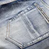 Мужские буквы вышивки джинсы Мужчина Ретро Хоул Рубны брюки, расстроенные для мужчин Прямые брюки для джинсовой ткани хип -хоп.