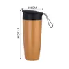 Vattenflaskor Creative Thermal Cup Safe Tumbler Mug Double-Layer Round Mouth Sealed Ceramics Liner Vakuum