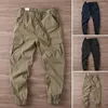 Men's Pants Stylish Jogger Trousers Leisure Men Cargo Simple Multi Pockets Elastic Waist Summer Lightweight