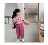 Trousers Baby Girl Rose Pink Casual Pants 2024 Spring Autumn Dress Children Straight Solid