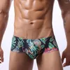 Onderbroek Mannen Ondergoed Sexy Lage Taille U Bolle Ardennen Pouch Slips Gedrukt Mesh Mannelijke Slipje Tanga Comfortabele Zachte Intimates