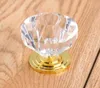 Mode Deluxe Diamond Head Drawer Cupboard Knobs S Clear Crystal Gold Dresser Kök Skåp Dörrhandtag Knob1370597