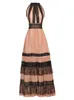 Lässige Kleider Langes Kleid Runway Hohe Qualität Sommer Damen Promi Party Mode Vintage Elegant Sexy Polka Dot Print Designer