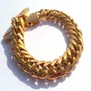 Men's 24kt Real Yellow Gold HGE 9 tum Tung lyxig Hypotenuse Nugget Armband Jewelry S Dhampion International Design263V