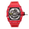 RM Wrist Watch Orologio Uomo Richardmile Wristwatch RM35-02 Men's Series NTPT Carbon Fiber Automatic Mechanical Men's Watch RM3502 Red Devil with Security Card