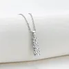 IOGOU Luxury 3 Stone Pendant Necklace 0.53cttw Round Cut Bar Necklaces 925 Sterling Silver Fine Jewelry for Womans 240118