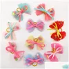 Dog Apparel 10Pcs Bow Ties Bows Bowknot Hair Bands Elastic Headwear Headdress For Puppy Cat Mixed Color Drop Delivery Home Garden Pet Ot7Sp
