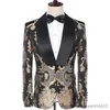 Costumes pour hommes Blazers Costumes de mariage pour hommes 2023 italien sur mesure formel or Jacquard fumer veste de smoking 2 pièces marié Terno costumes de fête pour hommes