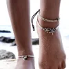 Anklets Summer Beads Pendant Anklet Foot Chain Ankle Starfish Bracelet Charm Double Beach Vintage Jewelry2209
