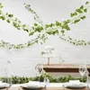 Guirnalda de flores decorativas, corona de seda, hojas verdes, vid colgante, hiedra Artificial, follaje falso, planta de hoja enredadera