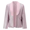 Giubbotti da donna Giacca con paillettes rosa Giacca da donna 2024 Autunno Casual Allentato Party Nightclub Costumi Office Ladies Slim Suit Cappotti