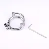 Dispositif de chasteté Penisring avec anneau de limite scrotale Anneau de base de cage à coq en acier inoxydable pour mâle Super court Cock Lock Rings Accessoire