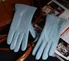 Nieuwe Women039s Dames 100 Echt Leer Schapenvacht Winter Warm Blauw Korte Handschoenen Zes Kleuren T2001114274942