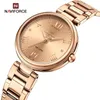 NaviForce Watche Watches Bransoletka ze stali nierdzewnej Wodoodporna nadgarstka Luksusowa moda kwarcowy Zegar Relogio Feminino 240131