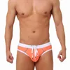 Slips européens américains hommes slips sous-vêtements triangulaires été sexy natation plage bikini maillot de bain mâle cordon imprimé shorts m-xxl